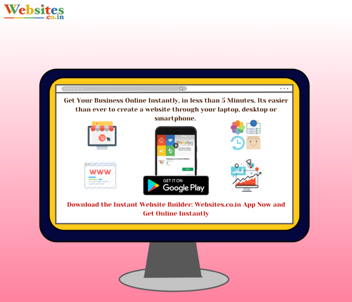 Create a website through Instant Website Builder: Websites.co.in App